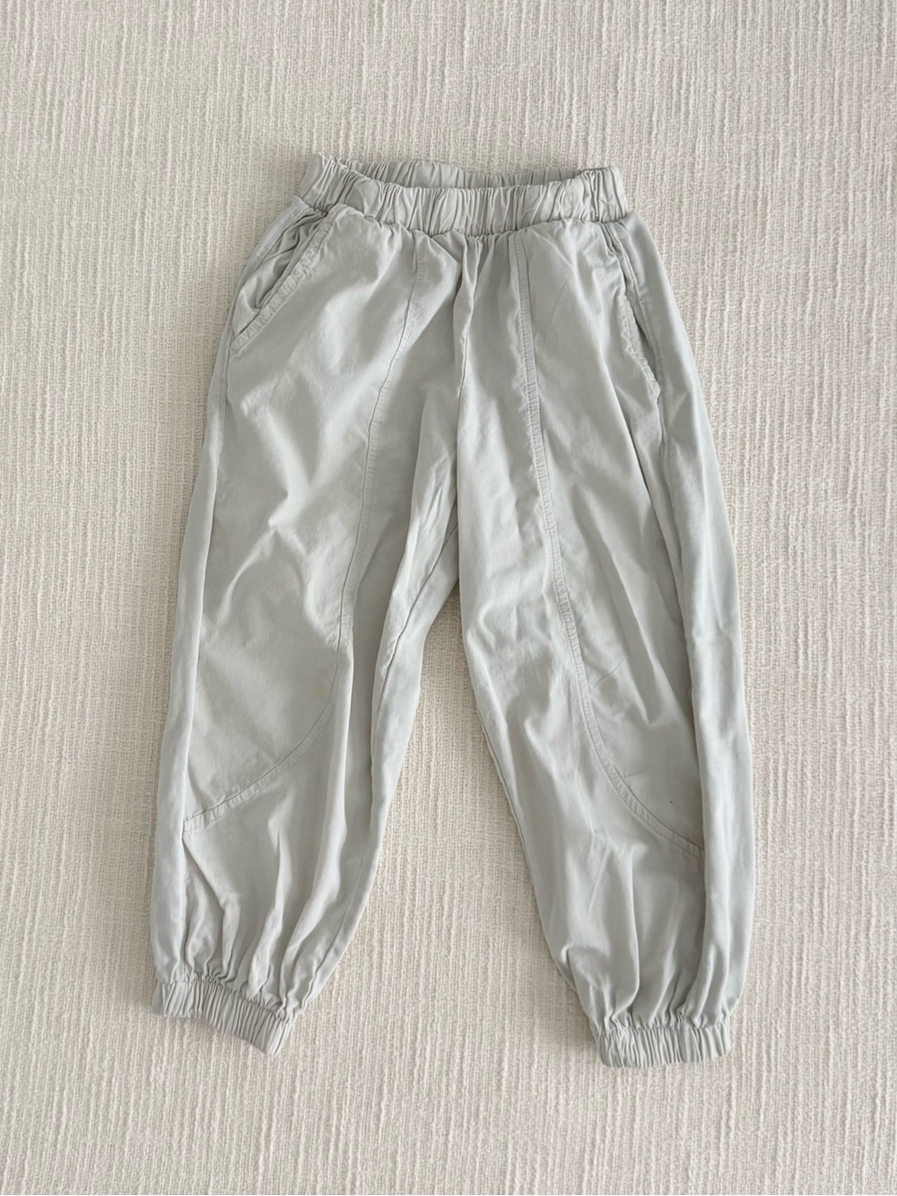 Zara Light Gray Kids Elastic Hem Cargo Joggers